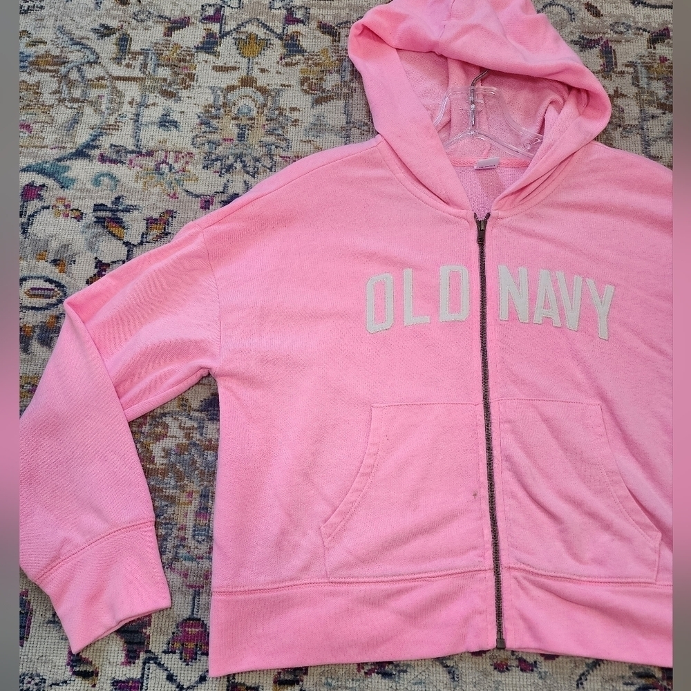 Old Navy Pink Zip Hoodie, sz Large (10-12) - Picture 8 of 8